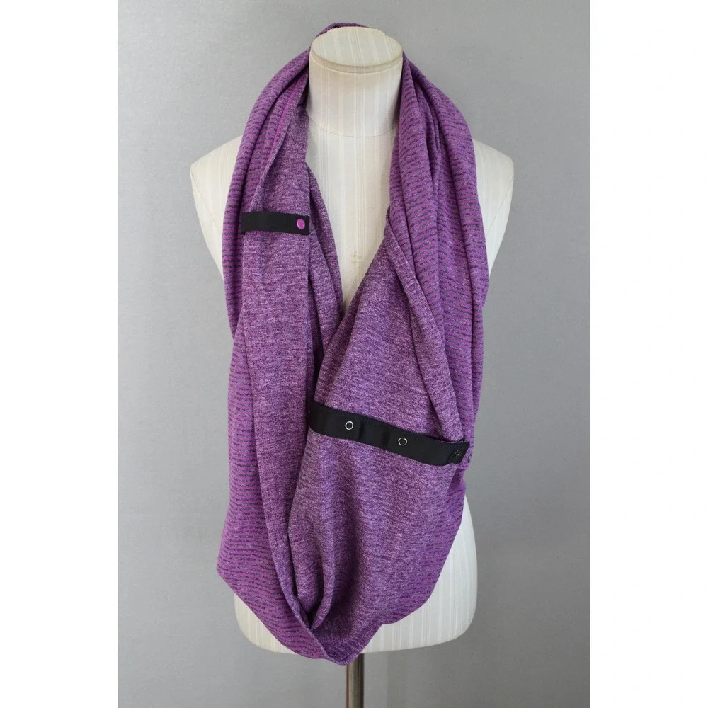 Lululemon Vinyasa Scarf OS Purple Striped Multi-Way Mini Pique Violet